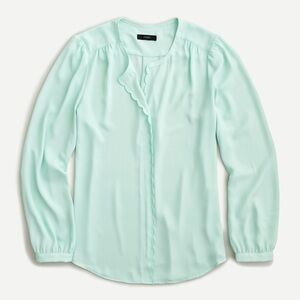 J. Crew mint long sleeve blouse